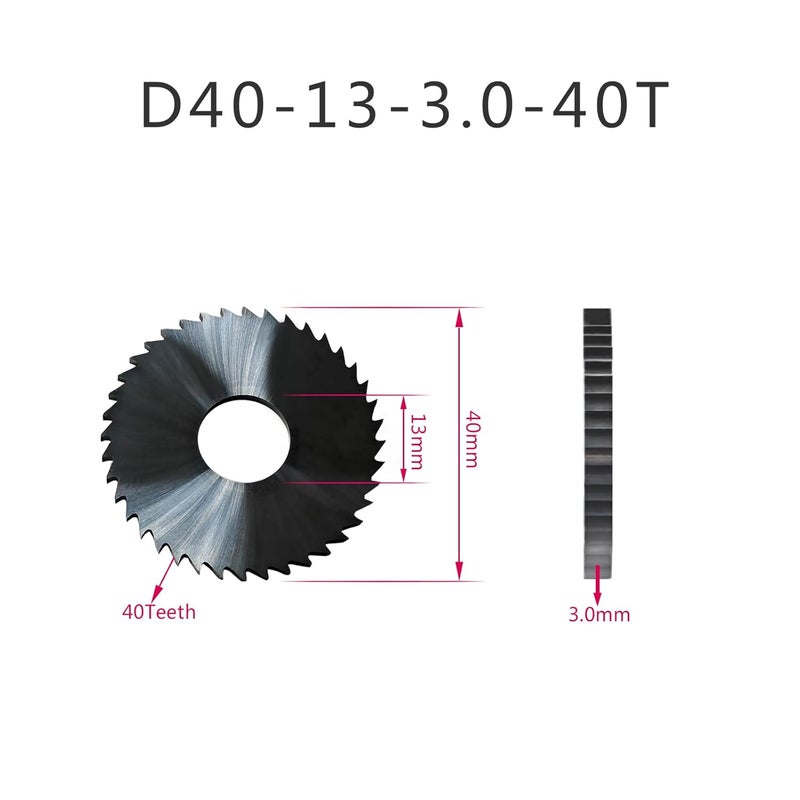 WEXWE Tools Slitting Saw for General-Purpose Slotting and Cut-Off Operations Total Solid Carbide Saw,D40-13-3.0-40T 1PCS - Image 2